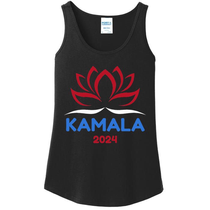 Kamala For President 2024 Sanskrit Lotus Design Ladies Essential Tank