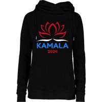 Kamala For President 2024 Sanskrit Lotus Design Womens Funnel Neck Pullover Hood