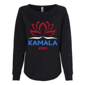 Kamala For President 2024 Sanskrit Lotus Design Womens California Wash Sweatshirt