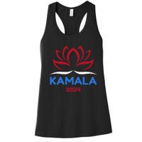 Kamala For President 2024 Sanskrit Lotus Design Women's Racerback Tank