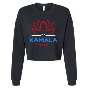 Kamala For President 2024 Sanskrit Lotus Design Cropped Pullover Crew