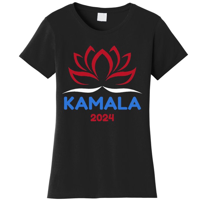 Kamala For President 2024 Sanskrit Lotus Design Women's T-Shirt