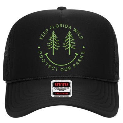 Keep Floridas Parks Protected Florida Parks Graphic High Crown Mesh Back Trucker Hat