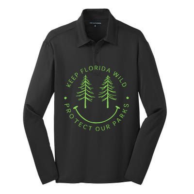 Keep FloridaS Parks Protected Florida Parks Graphic Gift Silk Touch Performance Long Sleeve Polo