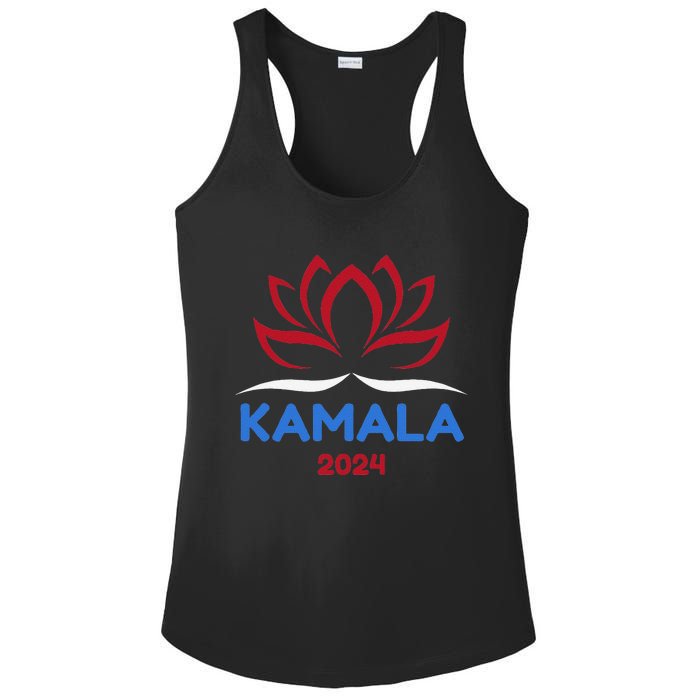 Kamala For President 2024 Sanskrit Lotus Design Ladies PosiCharge Competitor Racerback Tank