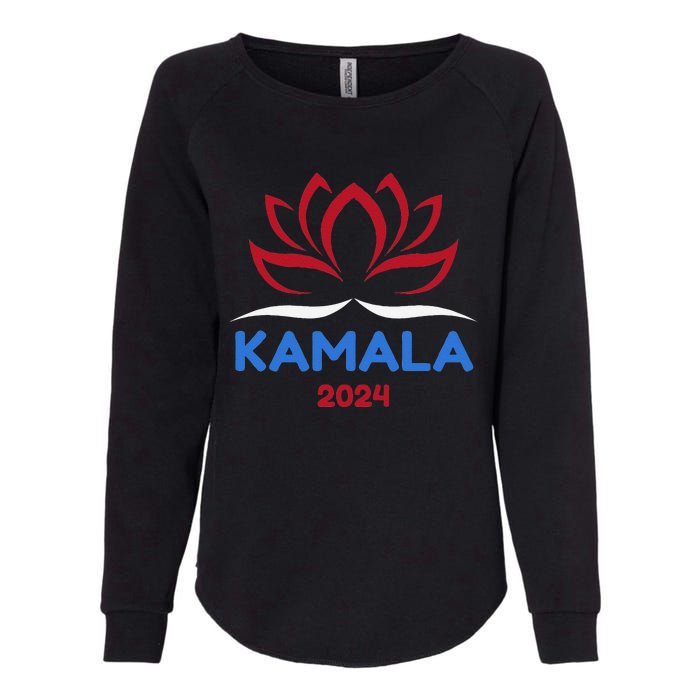 Kamala For President 2024 Sanskrit Lotus Design Womens California Wash Sweatshirt