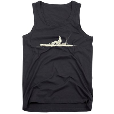 Kayak Fishing Pedal Drive Kayak Angler Bass Fisher Gift Tank Top