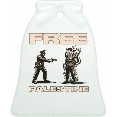 Krime Free Palestine Ceramic Bell Ornament