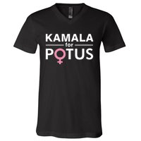 Kamala For Potus Kamala Harris Woman President V-Neck T-Shirt