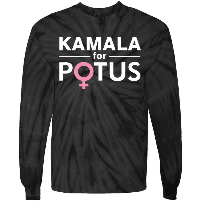 Kamala For Potus Kamala Harris Woman President Tie-Dye Long Sleeve Shirt