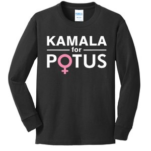 Kamala For Potus Kamala Harris Woman President Kids Long Sleeve Shirt