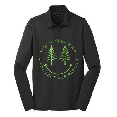 Keep FloridaS Parks Protected Florida Parks Graphic Silk Touch Performance Long Sleeve Polo