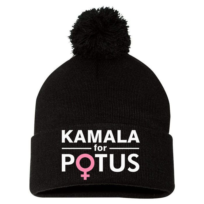 Kamala For Potus Kamala Harris Woman President Pom Pom 12in Knit Beanie