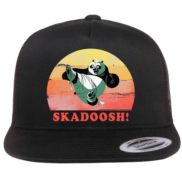 Kung Fu Panda Skadoosh! Retro Circle Portrait Flat Bill Trucker Hat