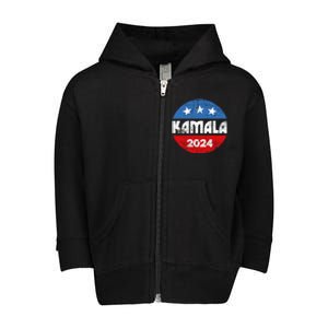 Kamala For President Kamala 2024 Toddler Zip Fleece Hoodie