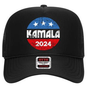 Kamala For President Kamala 2024 High Crown Mesh Back Trucker Hat