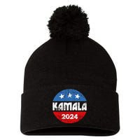 Kamala For President Kamala 2024 Pom Pom 12in Knit Beanie