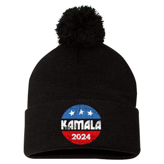 Kamala For President Kamala 2024 Pom Pom 12in Knit Beanie