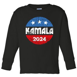 Kamala For President Kamala 2024 Toddler Long Sleeve Shirt