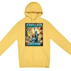 Kamala For President Slogan Statue Liberty Pro Harris Premium Pullover Hoodie