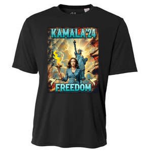 Kamala For President Slogan Statue Liberty Pro Harris Cooling Performance Crew T-Shirt