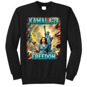 Kamala For President Slogan Statue Liberty Pro Harris Sweatshirt