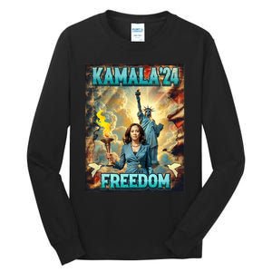 Kamala For President Slogan Statue Liberty Pro Harris Tall Long Sleeve T-Shirt