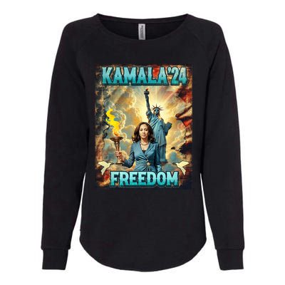 Kamala For President Slogan Statue Liberty Pro Harris Womens California Wash Sweatshirt