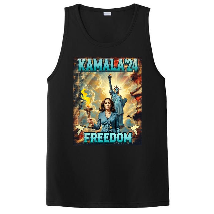 Kamala For President Slogan Statue Liberty Pro Harris PosiCharge Competitor Tank