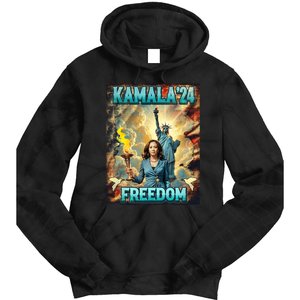 Kamala For President Slogan Statue Liberty Pro Harris Tie Dye Hoodie