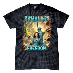 Kamala For President Slogan Statue Liberty Pro Harris Tie-Dye T-Shirt