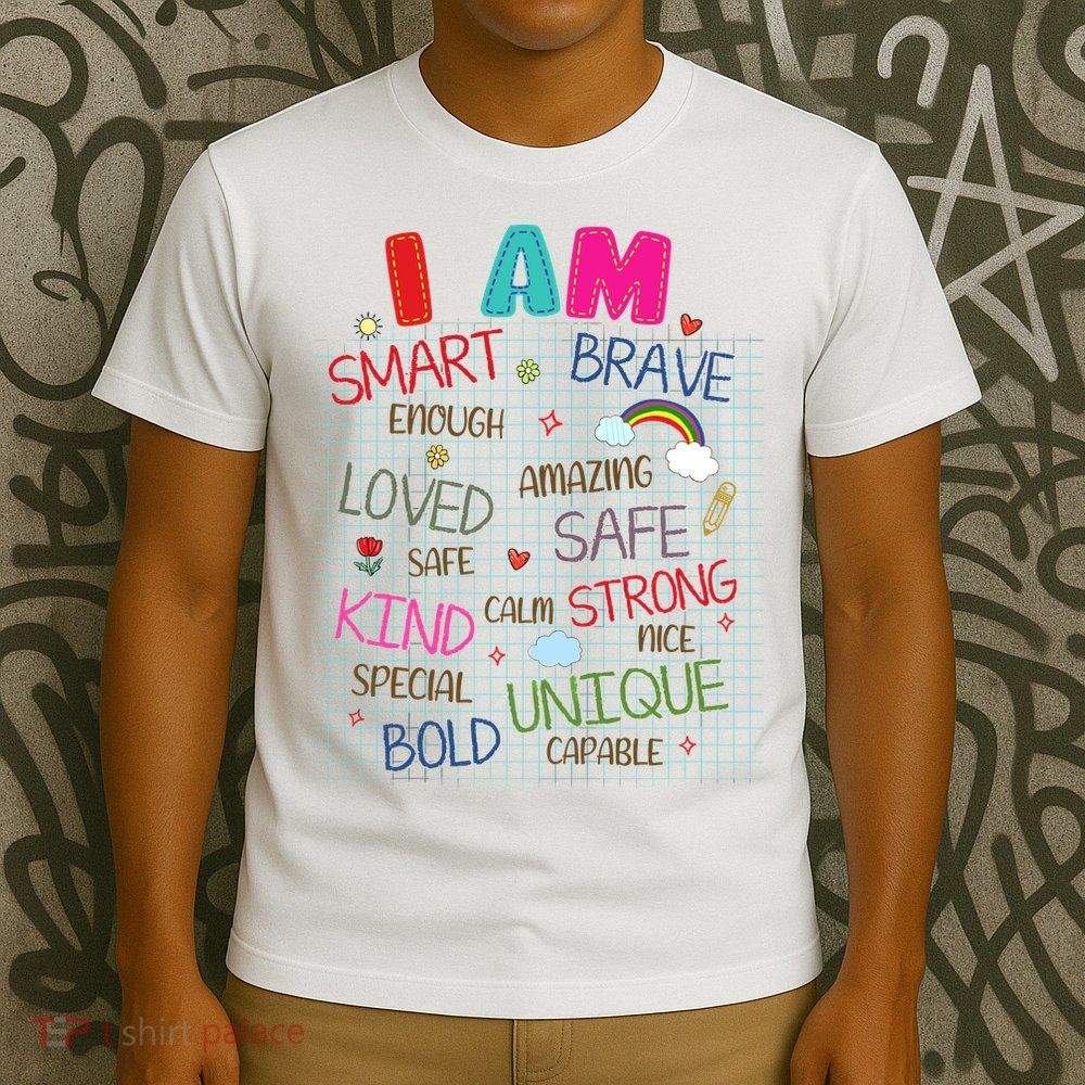 Kids Funny Positive Affirmation Inspiration Girl Boy I Am Kind T-Shirt