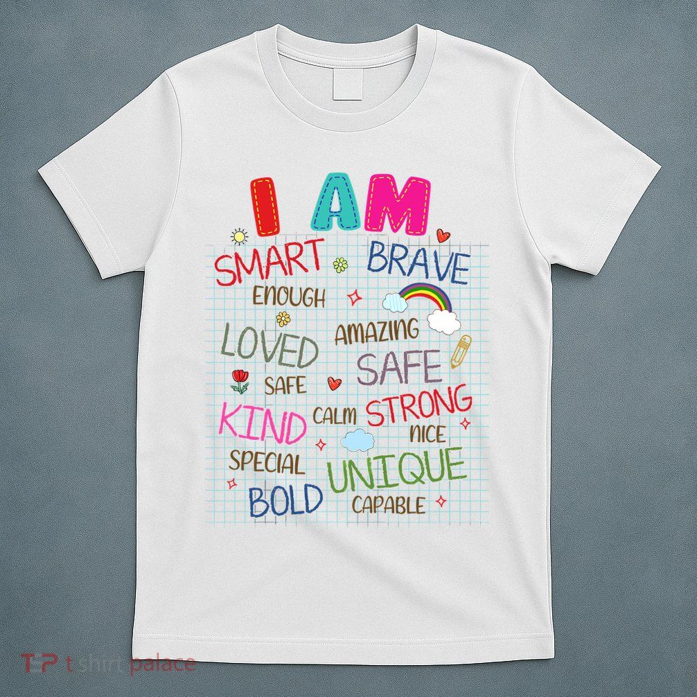 Kids Funny Positive Affirmation Inspiration Girl Boy I Am Kind T-Shirt
