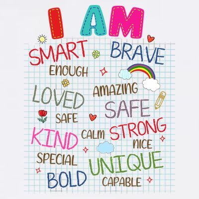 Kids Funny Positive Affirmation Inspiration Girl Boy I Am Kind T-Shirt