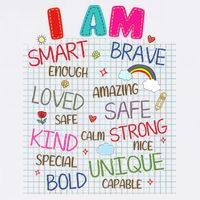 Kids Funny Positive Affirmation Inspiration Girl Boy I Am Kind Toddler T-Shirt
