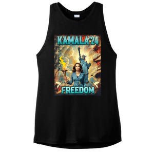 Kamala For President Slogan Statue Liberty Pro Harris Ladies PosiCharge Tri-Blend Wicking Tank