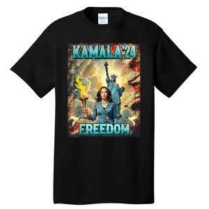 Kamala For President Slogan Statue Liberty Pro Harris Tall T-Shirt