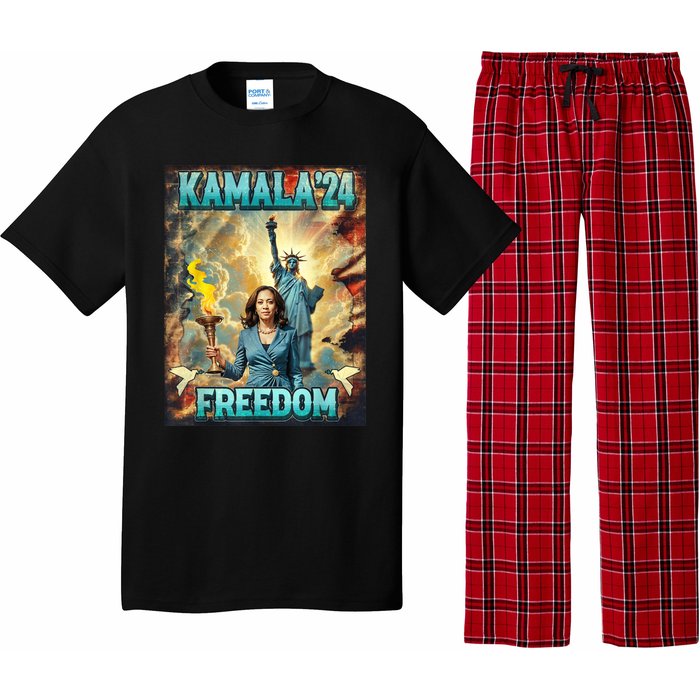 Kamala For President Slogan Statue Liberty Pro Harris Pajama Set