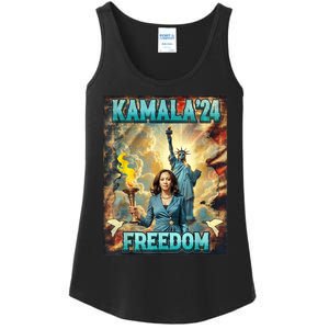 Kamala For President Slogan Statue Liberty Pro Harris Ladies Essential Tank