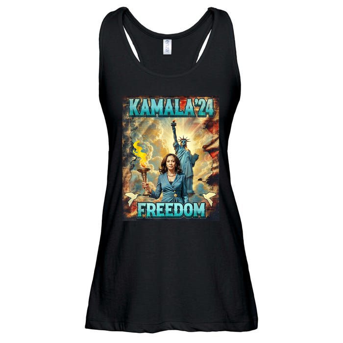 Kamala For President Slogan Statue Liberty Pro Harris Ladies Essential Flowy Tank