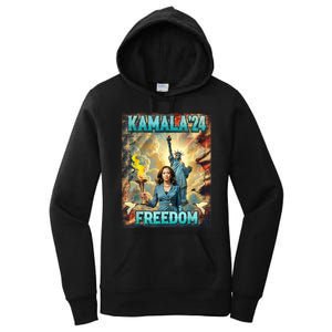 Kamala For President Slogan Statue Liberty Pro Harris Women's Pullover Hoodie