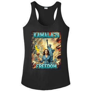 Kamala For President Slogan Statue Liberty Pro Harris Ladies PosiCharge Competitor Racerback Tank