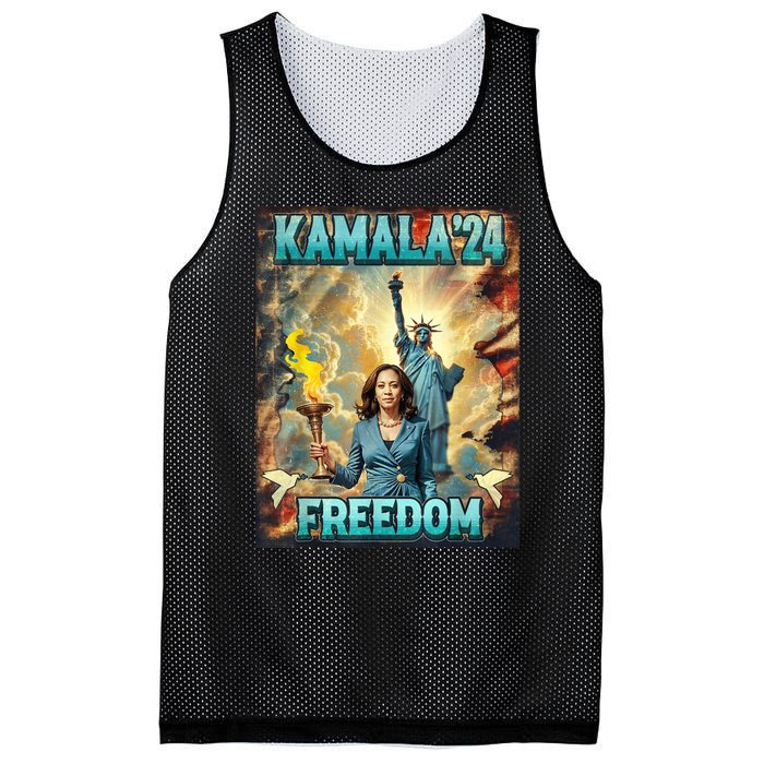 Kamala For President Slogan Statue Liberty Pro Harris Mesh Reversible Basketball Jersey Tank