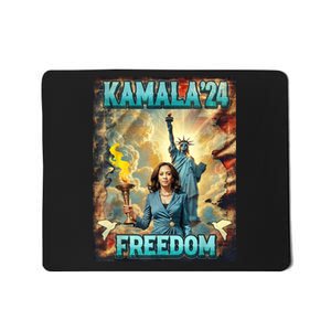 Kamala For President Slogan Statue Liberty Pro Harris Mousepad