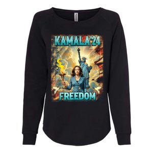 Kamala For President Slogan Statue Liberty Pro Harris Womens California Wash Sweatshirt