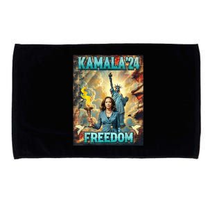 Kamala For President Slogan Statue Liberty Pro Harris Microfiber Hand Towel