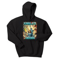 Kamala For President Slogan Statue Liberty Pro Harris Kids Hoodie