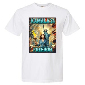 Kamala For President Slogan Statue Liberty Pro Harris Garment-Dyed Heavyweight T-Shirt