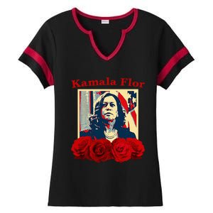 Kamala Flor Roses Kamala 2024 IM With Her Ladies Halftime Notch Neck Tee