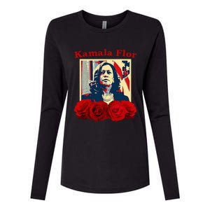 Kamala Flor Roses Kamala 2024 IM With Her Womens Cotton Relaxed Long Sleeve T-Shirt